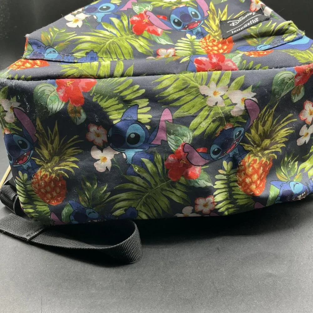 Loungefly Disney Stitch Nylon Full Size Backpack Hawaii Pineapple Floral